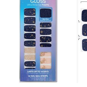 Dashing Diva Gloss Ultra Shine Gel Palette - Blue and Gold Press-On Nails